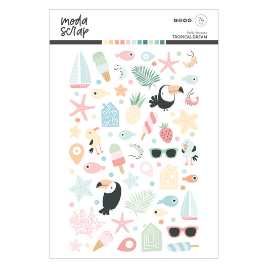 MODASCRAP - PUFFY STICKERS - TROPICAL DREAM