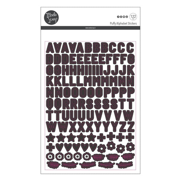 MODASCRAP - PUFFY ALPHABET STICKERS BLACK